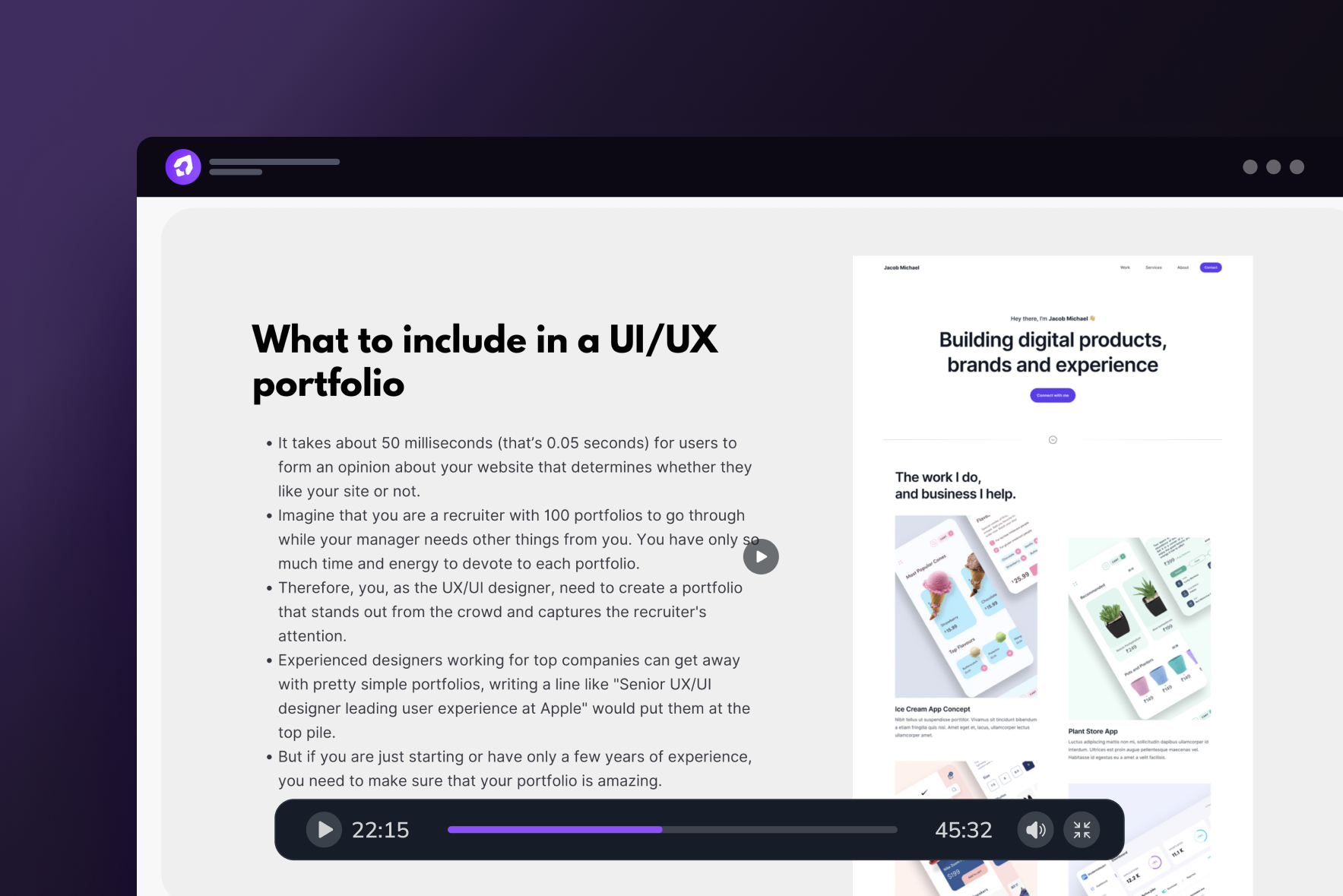 UX/UI Design course create design portfolio land UX/UI Design job